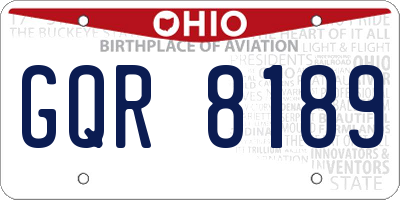 OH license plate GQR8189
