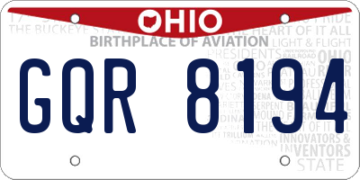OH license plate GQR8194