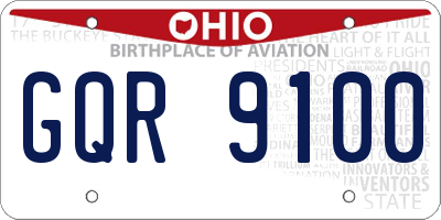 OH license plate GQR9100