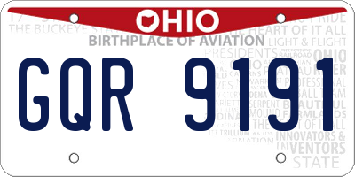 OH license plate GQR9191