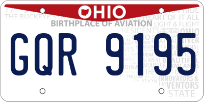 OH license plate GQR9195