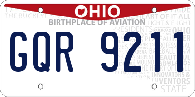 OH license plate GQR9211