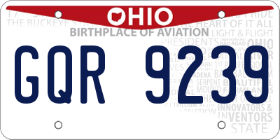 OH license plate GQR9239