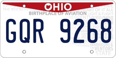 OH license plate GQR9268