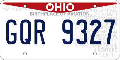 OH license plate GQR9327