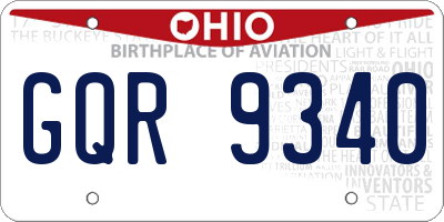 OH license plate GQR9340
