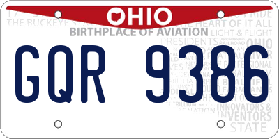 OH license plate GQR9386