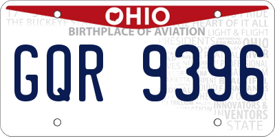 OH license plate GQR9396