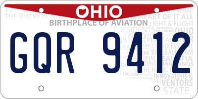 OH license plate GQR9412