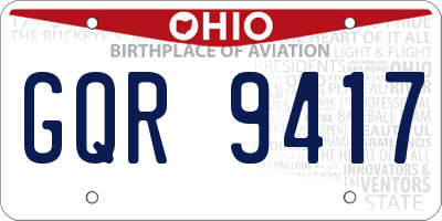 OH license plate GQR9417