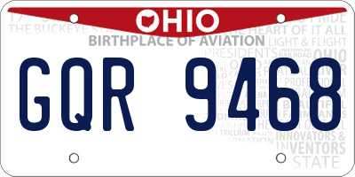 OH license plate GQR9468