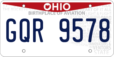 OH license plate GQR9578