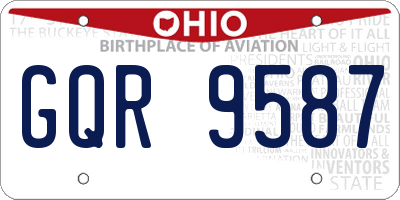 OH license plate GQR9587