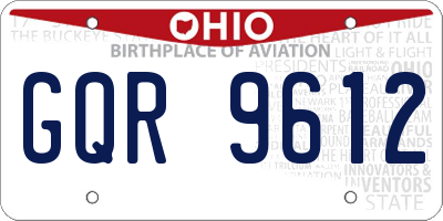 OH license plate GQR9612
