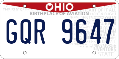 OH license plate GQR9647