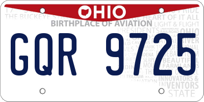 OH license plate GQR9725