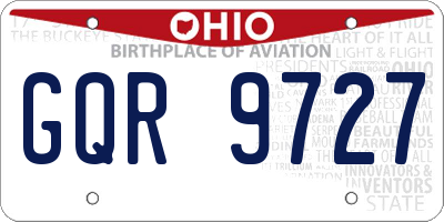 OH license plate GQR9727