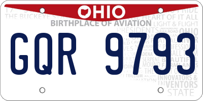 OH license plate GQR9793