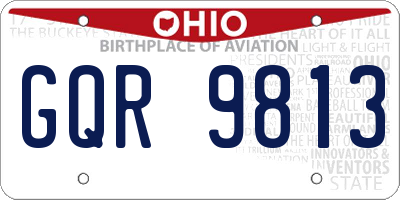 OH license plate GQR9813