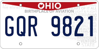 OH license plate GQR9821