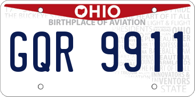 OH license plate GQR9911