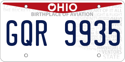 OH license plate GQR9935