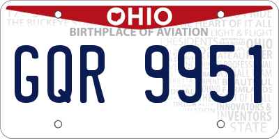 OH license plate GQR9951