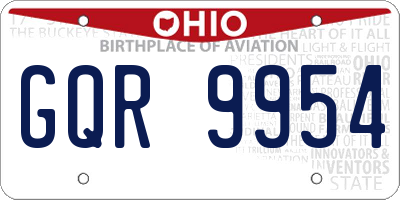 OH license plate GQR9954