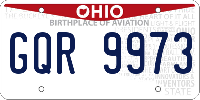 OH license plate GQR9973