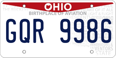 OH license plate GQR9986
