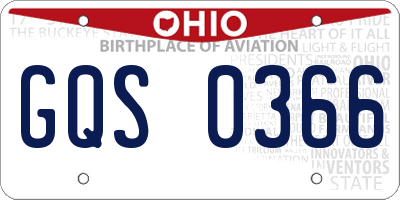 OH license plate GQS0366