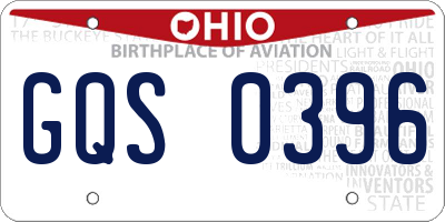 OH license plate GQS0396