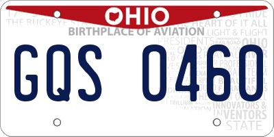 OH license plate GQS0460
