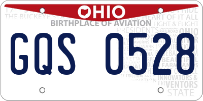 OH license plate GQS0528