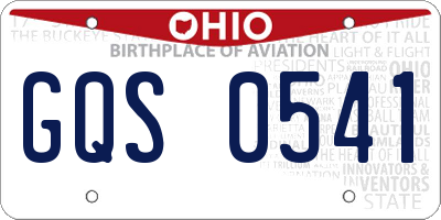 OH license plate GQS0541