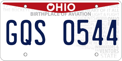 OH license plate GQS0544