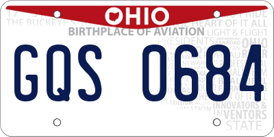 OH license plate GQS0684