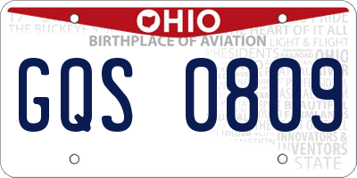 OH license plate GQS0809