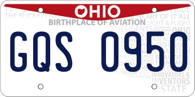 OH license plate GQS0950