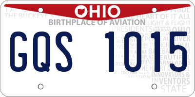 OH license plate GQS1015