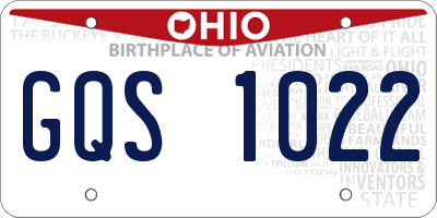 OH license plate GQS1022