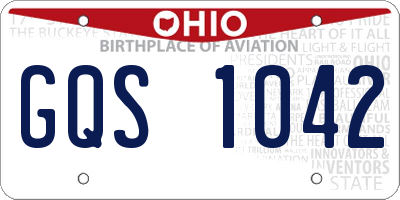 OH license plate GQS1042