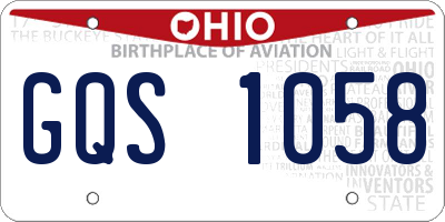 OH license plate GQS1058