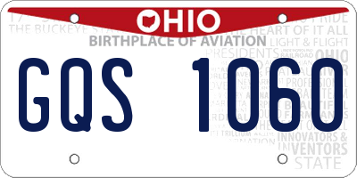 OH license plate GQS1060