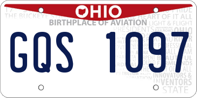 OH license plate GQS1097