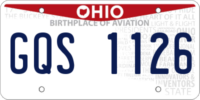 OH license plate GQS1126