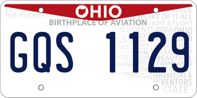 OH license plate GQS1129