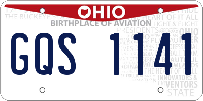 OH license plate GQS1141