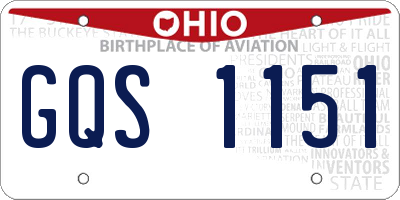 OH license plate GQS1151