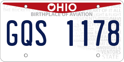 OH license plate GQS1178